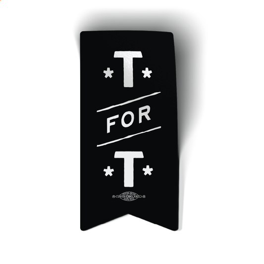 T For T Banner - Black (2" x 4" Vinyl Sticker -- Pack of Two!)
