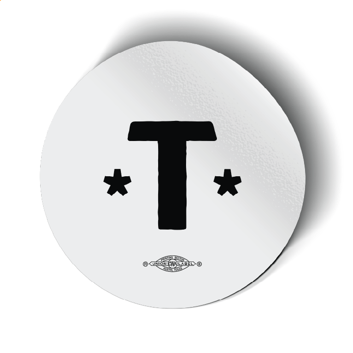 Talarico T Stars - White (3" x 3" Vinyl Sticker -- Pack of Two!)