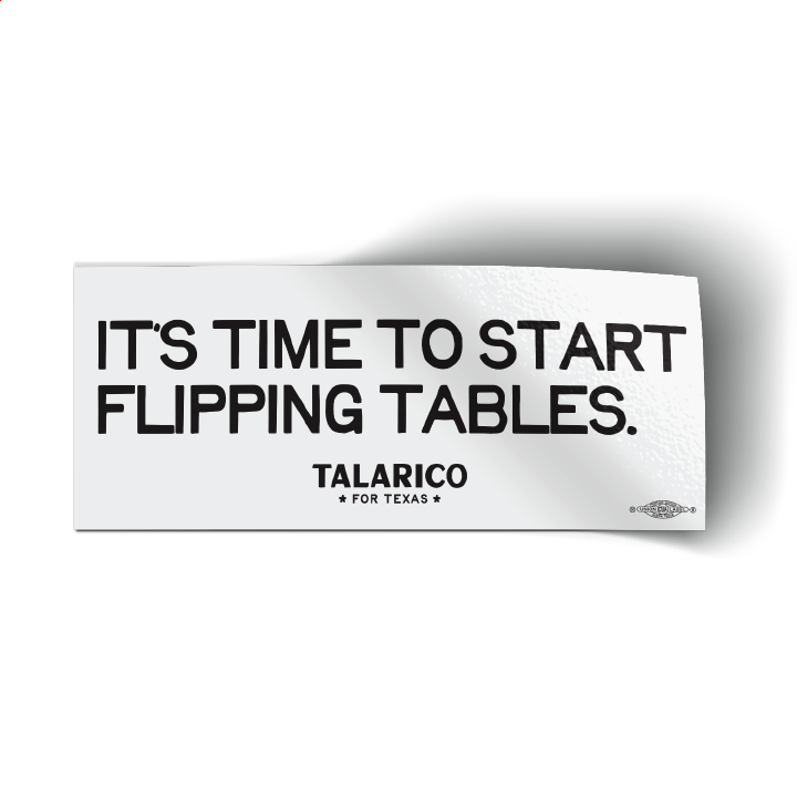 Flipping Tables - White Colorway (9.5" x 4" Vinyl Sticker)