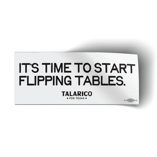 Flipping Tables - White Colorway (9.5" x 4" Vinyl Sticker)