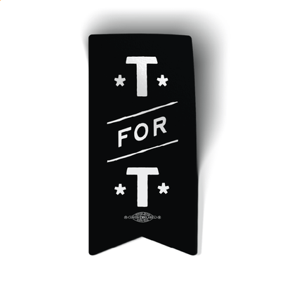 T For T Banner - Black (2" x 4" Vinyl Sticker -- Pack of Two!)