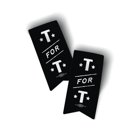 T For T Banner - Black (2" x 4" Vinyl Sticker -- Pack of Two!)
