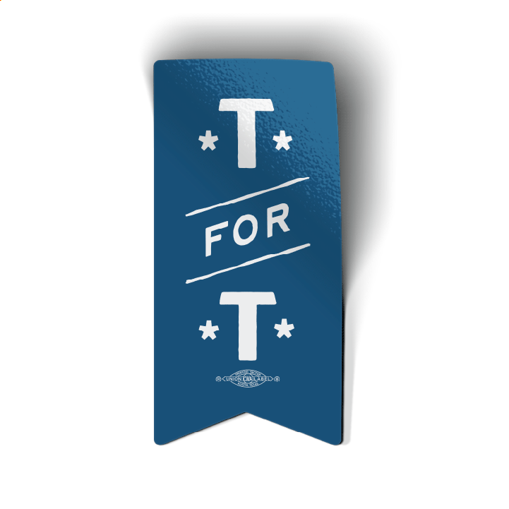 T For T Banner - Blue (2" x 4" Vinyl Sticker -- Pack of Two!)