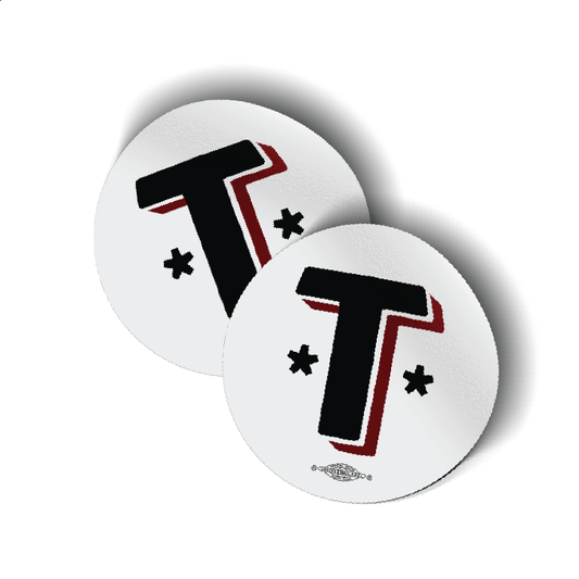 Talarico T Stars - Red Outline (3" x 3" Vinyl Sticker -- Pack of Two!)