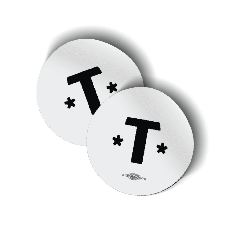 Talarico T Stars - White (3" x 3" Vinyl Sticker -- Pack of Two!)
