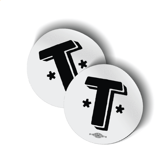 Talarico T Stars - Black Outline (3" x 3" Vinyl Sticker -- Pack of Two!)