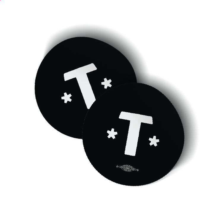 Talarico T Stars - Black (3" x 3" Vinyl Sticker -- Pack of Two!)