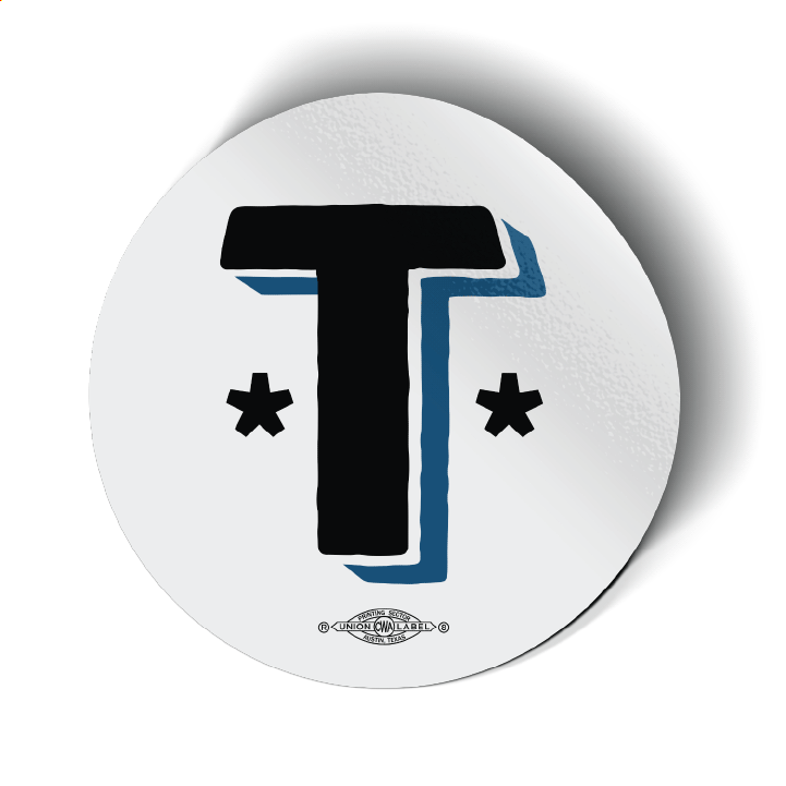 Talarico T Stars - Blue Outline (3" x 3" Vinyl Sticker -- Pack of Two!)