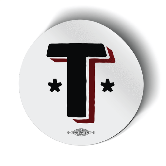 Talarico T Stars - Red Outline (3" x 3" Vinyl Sticker -- Pack of Two!)