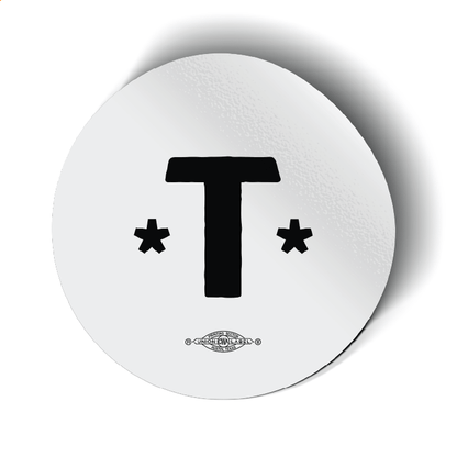 Talarico T Stars - White (3" x 3" Vinyl Sticker -- Pack of Two!)