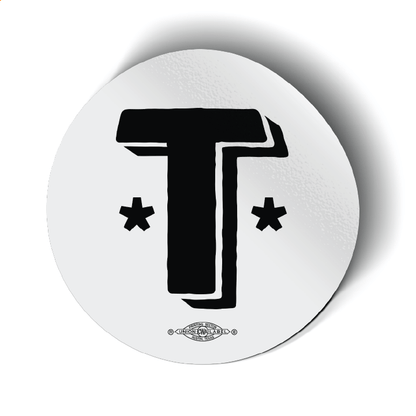 Talarico T Stars - Black Outline (3" x 3" Vinyl Sticker -- Pack of Two!)