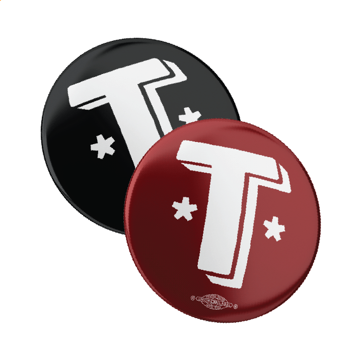 Talarico T Stars - Red (2.25" Pin-Back Button -- Combo Pack of Two!)