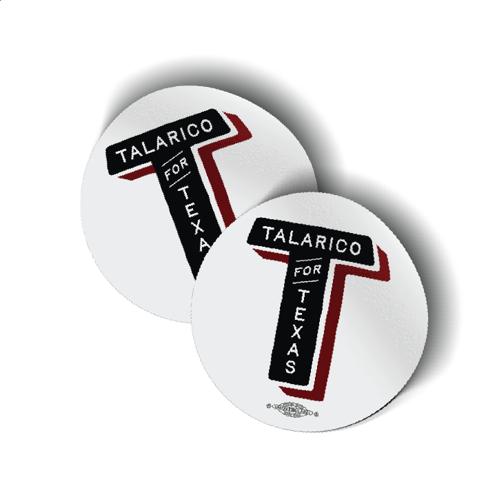 Talarico For Texas - Red (3" x 3" Vinyl Sticker -- Pack of Two!)