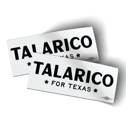 Talarico For Texas (6" x 2.5" Bumper Sticker -- Pack of Two!)
